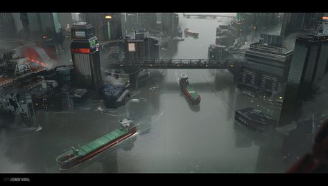 ArtStation - Cyberpunk Megapolis v01, Kirill Leonov Sci Fi Cities, Futuristic Concept Art, Cyberpunk Dystopia, Cyberpunk Red, Steampunk Artwork, Vehicle Concept, Map Ideas, Sci Fi City, Landscape Concept