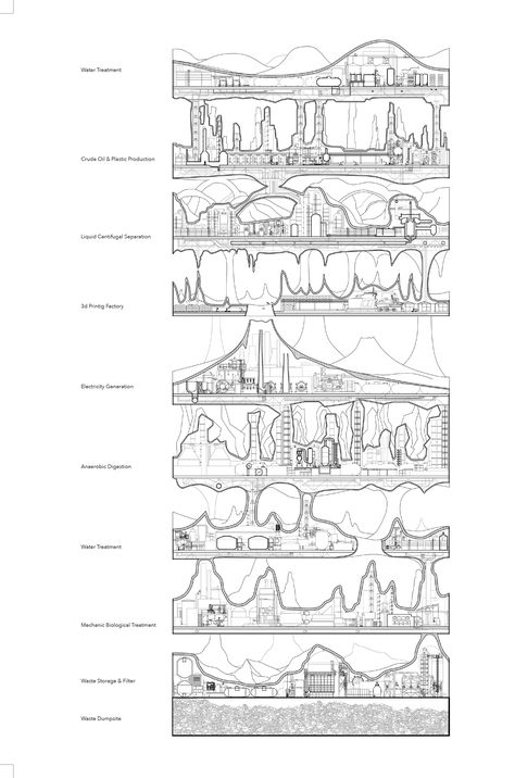 Farm tower proposed for Africa wins international skyscraper competition Conceptual Section, Skyscraper Concept, Video Game Graphics, Draw Zentangle, Game Graphics, Factory Architecture, Ecology Design, Section Drawing, Architecture Presentation Board