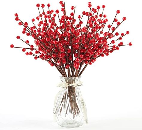 Amazon.com: Joyhalo 12pack Christmas Red Berries Stems Artificial Xmas Berry Picks for Christmas Tree Ornaments Crafts Holiday Home Decor (12.6inches/32cm ) : Everything Else Picks For Christmas Tree, Tree Fillers, Christmas Tree Ornament Crafts, Christmas Tree Artificial, Ornaments Crafts, Cheap Fall Decor, Festival Atmosphere, Garden Fences, Crafts Holiday