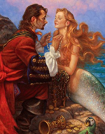 Scott Gustafson, Mermaid Cove, Fantasy Mermaids, Fairytale Fantasies, Mermaids And Mermen, Pirate Life, The Pirate, Beautiful Mermaids, Mermaid Art