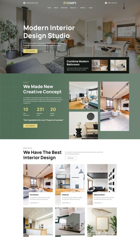 Interior Design Web Design, Interior Design Website Inspiration, Furniture Website Design, Architecture Website Design, Furniture Web Design, Wireframe Web, Design Studio Architecture, Interior Design Website Templates, Wordpress Template Design