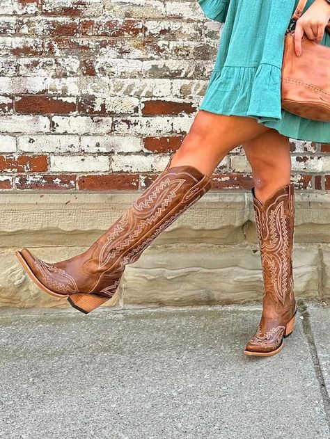 Ariat Women's Casanova Shades of Grain Cowgirl Boots 10044481 – Painted Cowgirl Western Store Tall Brown Cowgirl Boots, Ariat Tall Boots Women's, Colorful Cowgirl Boots Outfit, Tall Boots For Women, Dressy Cowgirl Boots, Ariat Boots Women, Lane Boots Outfit, Ariat Casanova Boots, Ariat Casanova Boots Outfit