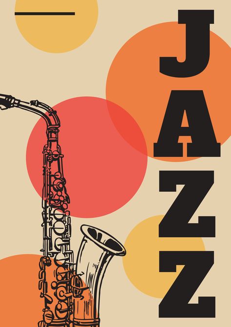 Choir Flyer Design, Jazz Graphic Design Poster, Old Jazz Aesthetic, Funky Music Poster, Saxophone Illustration, Music Infographic, Jazz Background, Jazz Quotes, Funky Jazz