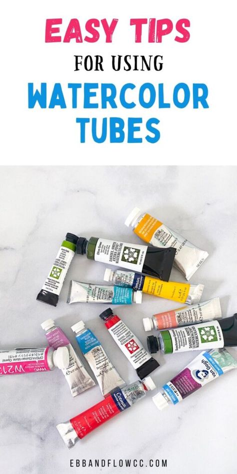 Watercolor Painting Drills, Tube Watercolor Paint, How To Use Watercolor Paint In Tubes, Watercolor Paint Tubes, Watercolor Tube Painting, Learn To Watercolor Paint, Dry Watercolor Painting, How To Use Watercolor, How To Use Watercolor Paint