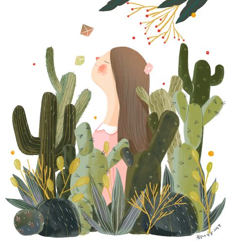 Cactus Girl on Packaging of the World - Creative Package Design Gallery Paintings Tutorials, Cactus Illustration, Creative Package, Cactus Art, Plant Illustration, Creative Packaging Design, Plant Art, Illustrations And Posters, Aboriginal Art