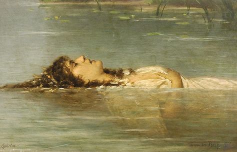 Theodor von der Beek (1838 - 1921) - Ophelia Pierre Auguste Cot, Ophelia Painting, Istoria Artei, Rennaissance Art, Pre Raphaelite, Old Paintings, Ethereal Art, Classical Art, Her Eyes