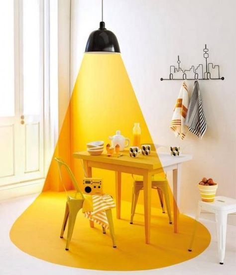 Creative wall painting ideas - Little Piece Of Me Creative Wall Painting Ideas, Creative Wall Painting, Creative Walls, Yellow Interior, Flowers Yellow, Design Del Prodotto, Creative Wall, Table Flowers, Room Lights