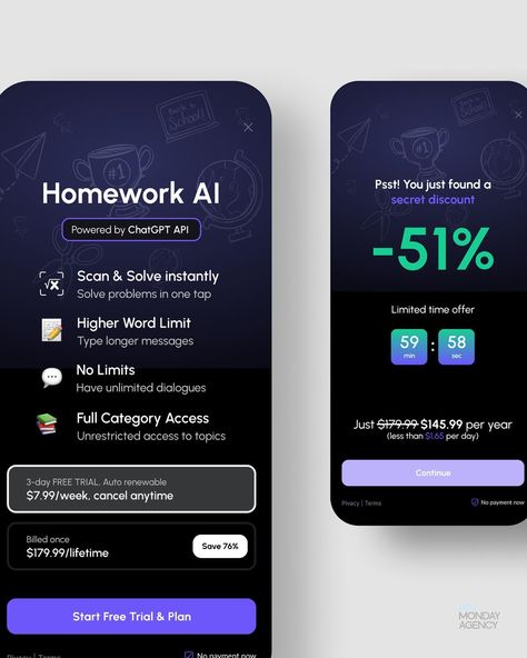 Leverage technology, master your studies. Discover Ai Homework App—designed to simplify your educational journey. 🚀 In the age of information, efficiency is king. This app isn’t just a tool; it’s your partner in navigating the complexity of assignments with elegance and ease. Our minimalist UI/UX ensures nothing stands between you and your learning. Key features? Seamless task management, integrated calendars, and real-time learning enhancements—all at your fingertips. Why waste time when y... Homework App, Ux App Design, App Design Inspiration, Task Management, Waste Time, Design Strategy, Mobile App Design, Content Creation, The Age