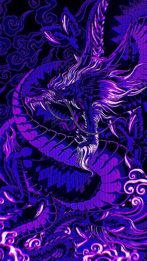 Spirit Dragon, Dragon Wallpaper Iphone, Spirit Realm, Image Dbz, Japanese Wallpaper Iphone, Japanese Pop Art, Dark Purple Wallpaper, Iphone Wallpaper Aesthetic, Whatsapp Wallpaper Cute