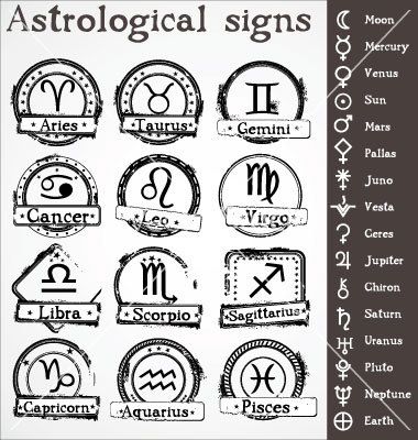 Astrological signs on VectorStock Site Sign, Astrological Signs, Leo And Virgo, Capricorn And Aquarius, Taurus And Gemini, Banner Printing, Facebook Image, Pick Up Lines, Crush Quotes