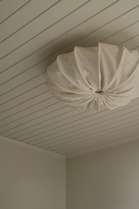 Fabric Ceiling, Amber Interiors, Low Ceiling, Lighting Inspiration, Lamps Ceiling, Light Covers, Diy Lighting, Natural Linen, Interior Lighting