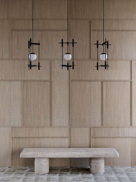 'tanjun' lighting collection combines japanese culture + minimalist design Moon Moth, Black Wall Lamps, Japanese Wall, Japanese Interior, Wall Finishes, Wood Panel Walls, Wall Cladding, Black Walls, Wall Treatments