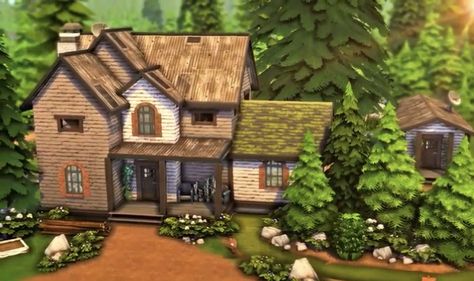 Moonwood Mill Build, Sims 4 Moonwood Mill House, Sims 4 Moonwood Mill, Sims 4 Werewolf House, Sims4 Build, Sims Design, Ts4 Builds, Sims Lots, Medieval Character