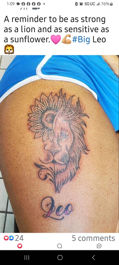 Leo Leg Tattoo, Thigh Tattoo Black Women, Tattoo Black Women, Tattoo Leo, Goddess Tattoo, Tattoo Black, Leg Tattoo, Thigh Tattoo, Leg Tattoos