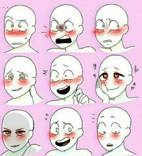 Blushing Face Blushing Face, Girl Base, Drawing Face Expressions, Anime Base, Drawing Expressions, Facial Expression, Anime Drawings Tutorials, Drawing Challenge, Drawing Base