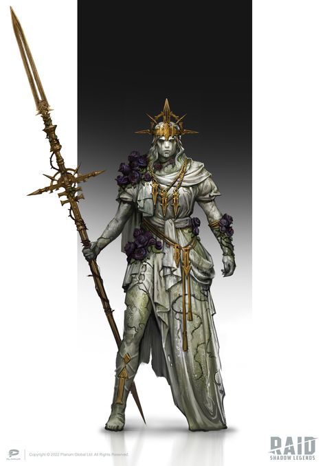 ArtStation - Revived statue, Artem Priakhin Statue Character Design, Armor Character Design, Raid Shadow Legends, The Art Showcase, Character Statue, Art Showcase, Statue Art, 다크 판타지, Dnd Art