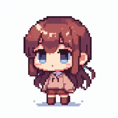 ∷『Chibi figurine』 Pixel Chibi Base, Chibi Pixel Art Base, Chibi Game Character, Pixel Art Body Base, Pixel Character Base, Pixel Art Person, Pixel Art Hair, 2d Game Character Design, Chibi Pixel Art