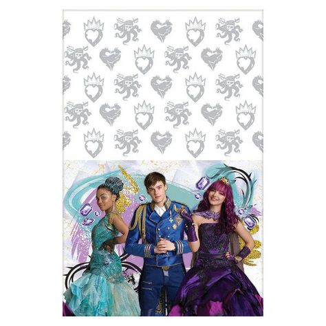 Check out Descendants 2 Plastic Tablecover from Birthday In A Box Disney Descendants 2, Descendants Party, Birthday Party Table Decorations, Surprise Boyfriend, Plastic Table Cover, Birthday Surprise Boyfriend, Descendants 2, Book Week Costume, Birthday Party Tables