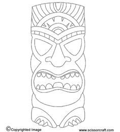 tiki statue - print to make masks or use as idea for kids to use as inspiration to draw their own masks Tiki Faces, Hawaiian Crafts, Luau Decorations, Hawaii Theme, Lilo Und Stitch, Tiki Statues, Book Craft, Tiki Totem, Luau Theme Party