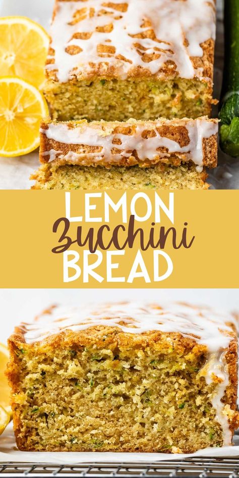 Lemon Zucchini Bread is the perfect easy quick bread - it's a zucchini bread recipe with hints of lemon and lemon icing! Zucchini Lemon Bread, Lemon Baking, Easy Taco Salad Recipe, Easy Quick Bread, Lemon Zucchini Bread, Easy Zucchini Bread, Crazy For Crust, Lemon Zucchini, Zucchini Bread Recipe