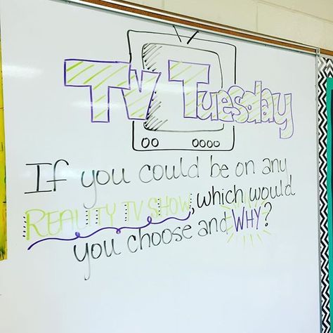 Another one inspired by @pawson.thinks!! I would definitely choose Amazing Race… Tuesday Whiteboard, Whiteboard Prompts, Whiteboard Questions, Morning Writing, Whiteboard Ideas, Work Questions, Whiteboard Messages, Daily Questions, Morning Board