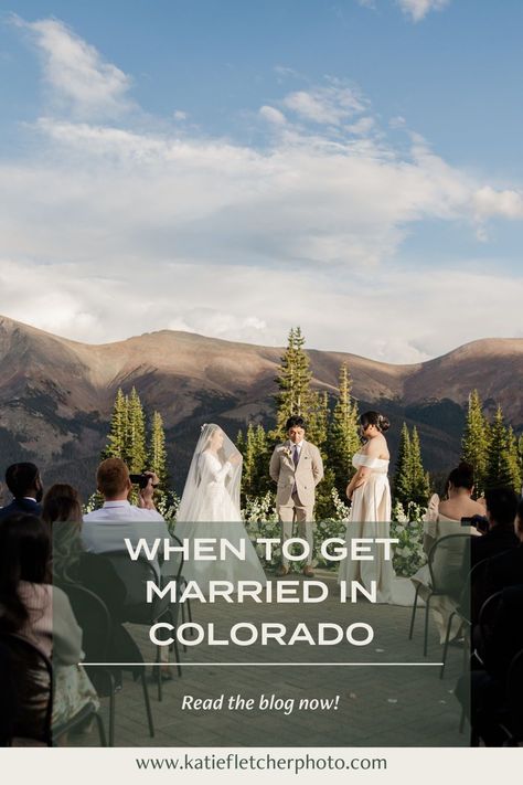 Best Time of Year in Colorado to Get Married | Mountain Wedding | Colorado Photographer | Colorado weddings are impacted by the seasons; find out the best time of year to get married in Colorado based on your wedding ideas. Get inspired by Colorado weddings, wedding planning advice, seasons in Colorado, and mountain weddings. Book Katie to be your Colorado wedding photographer at katiefletcherphoto.com Wedding Dress Mountain, Mountain Wedding Dress, Wedding Ideas Mountain, Mountain Wedding Ideas, Mountain Wedding Photos, Colorado Weddings, Wedding In Colorado, Mountain Wedding Venues, Mountain Wedding Colorado