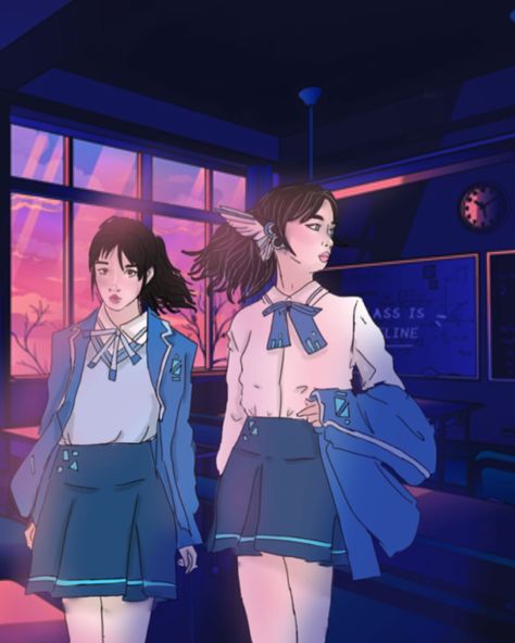 Anime girls school girls school uniform cyberpunk twist cyber style tech style tech wear Japanese models Japanese style Japanese school Cyberpunk Uniform, Anime School, Japanese School, Yandere Simulator, Psychic, Graphic Novel, Cyberpunk, Digital Artist, Anime