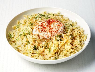 Herbed Orzo Pilaf Herbed Orzo, Orzo Pilaf, Rice Pilaf With Orzo, Orzo Dishes, Pilaf Recipe, Pilaf Recipes, Pasta Side Dishes, Pasta Sides, Feta Recipes