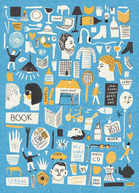 Student Life - Louise Lockhart Illustration & Design Contemporary Illustration, Collage Illustration, Illustrations And Posters, Editorial Illustration, Student Life, Pattern Illustration, Life Drawing, Illustration Inspiration, Cute Illustration