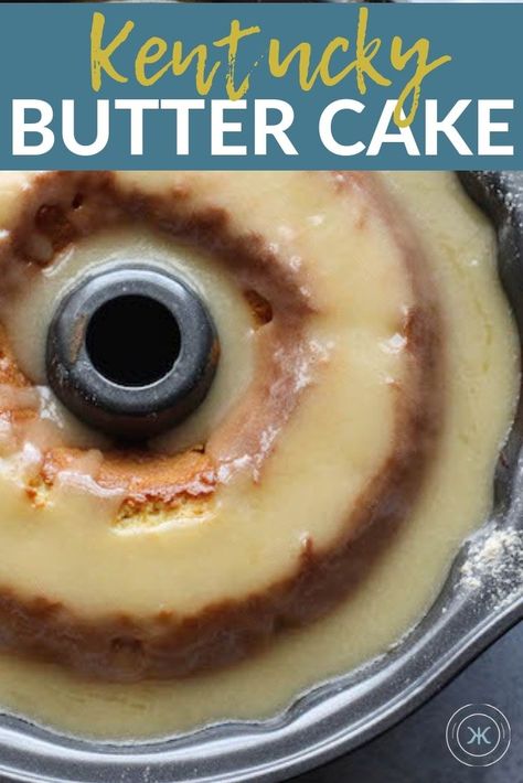 Whether you’re hosting Easter dinner, a Kentucky Derby party or you’re just looking for a delicious dessert to serve, this Kentucky Butter Bundt Cake - Moist and Delicious Recipe   is a winner! #bundtcakes #cakerecipes #dessertrecipes Ky Butter Cake, Kentucky Butter Cake Recipe, Butter Bundt Cake, Hosting Easter, Southern Pound Cake, Cake Frosting Recipes, Football Halloween, Fall Date Ideas, Kentucky Butter Cake