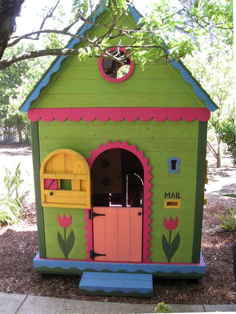 Outdoor Playhouse Plans, Luxury Playhouses, Play Structures For Kids, Playhouse Kits, Garden Playhouse, Outdoor Play Structures, Play Structures, Build A Playhouse, Wendy House