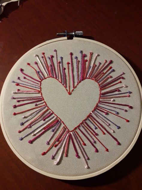 Heart Stitch Embroidery, Embroidery Valentine Ideas, Heart Embroidery Patterns, Mexican Hearts, Embroidery Heart Pattern, Heart Project, Embroidered Hearts, Valentine Embroidery, Heart Projects