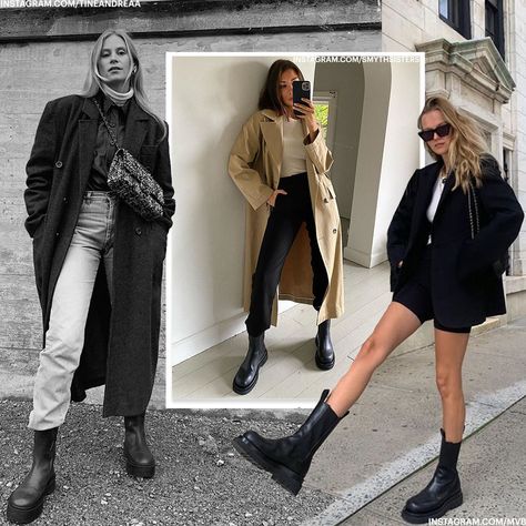 Bottega Style, Bottega Lug Boots Outfit, Chunky Boot Outfits, Bottega Boots, Bottega Veneta Lug Boots Outfit, Outfit Ideas With Bottega Boots, Bottega Tire Boots Outfit, Bottega Veneta Tire Boots Outfit, Bottega Veneta Boots Street Style