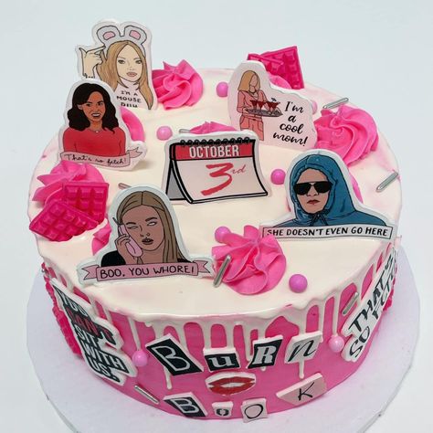 Meangirls Inspired Party, Mean Girls Cake Ideas, Mean Girls Sweet 16, Mean Girl Birthday Party, Mean Girls Bday Party, Mean Girls Birthday Cake, Mean Girls Party Theme Ideas, Mean Girls Cake, Mean Girls Birthday Party Theme