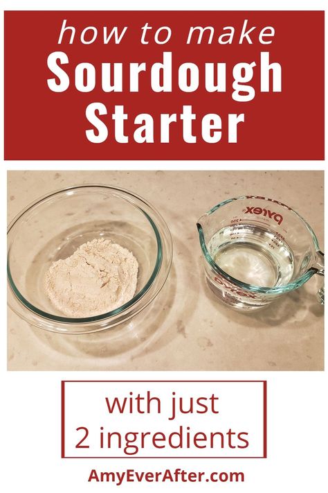 Sourdough bread is delicious and easy to make, but you need some sourdough starter! I've created my own wild yeast starter a dozen times, with just two ingredients. I'll teach you how to make sourdough starter from scratch, and lead you through feeding and storing it too, so that you'll always have some on hand for baking. amyeverafter.com Sourdough Starter Bread Flour, Sourdough Starter Using Cups, Sourdough Starter White Flour, Sour Bread Starter, Sore Dough Starter, Easy Sourdough Starter With Yeast, Easy Sourdough Bread Recipe Without Starter, Foolproof Sourdough Starter, How To Begin A Sourdough Starter