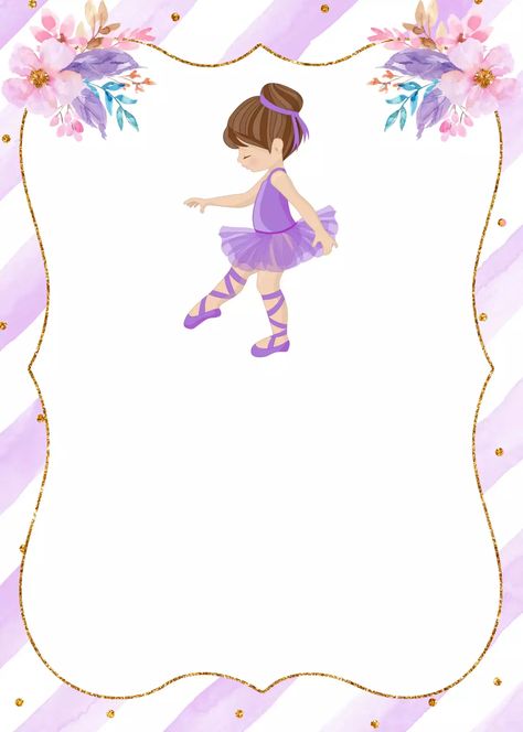 Purple Ballerina birthday party invitation | PosterMyWall Ballerina Birthday Party Ideas, Ballerina Birthday Party, Ballerina Birthday Party Invitations, Invert Colors, Ballerina Birthday Parties, Crop Photo, Ballerina Party, Promotional Flyers, Ballerina Birthday