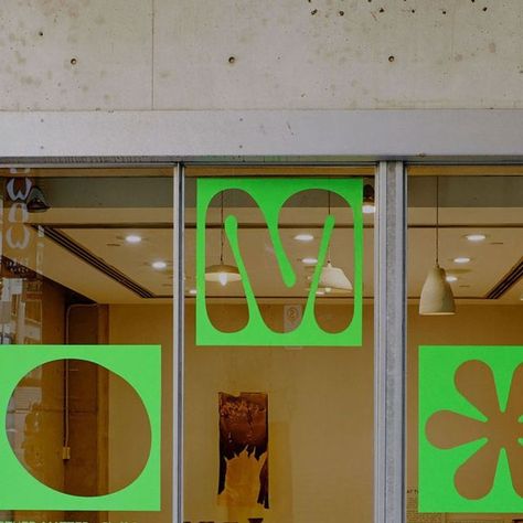 Primary Works on Instagram: "Window graphics for the @other_matter studio and exhibition space in Melbourne's CBD.   The temporary site provided a space for exhibitions and workshops, allowing the public to discover the studio's work and the potential of algae-based bioplastic. . First image by Amelia Stanwix  Second image by Tom Ross Third image by Emile Zile . #graphicdesign #signage #exhibition #visualidentity #bountyhunters #designeverywhere #graphicindex #graphikfeed #visualjournal #addressmagazine #helveticaposter #projektmono" Signage Exhibition, Vinyl Signage, Window Graphic, Window Wrap, Window Signage, Graphic Wall Art, Graphic Wall, Signage Display, Window Graphics