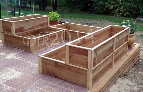 Stacked Raised Garden Beds, Tiered Garden Planters Diy, Tiered Raised Beds, Raised Garden Beds Tiered, Tiered Raised Garden Beds Diy, Diy Tiered Garden Bed, Tiered Raised Garden Beds, Tiered Garden Beds, Garden Beds Raised