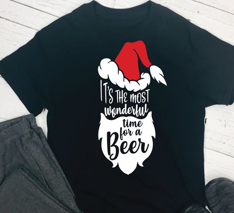 It's The Most Wonderful Time For a Beer SVG DXF Cut File T Shirt Press, Cricut Htv, December Gift, Beer Svg, Christmas Jammies, Party Sweaters, Ugly Sweater Party, Santa Shirts, Funny Christmas Shirts