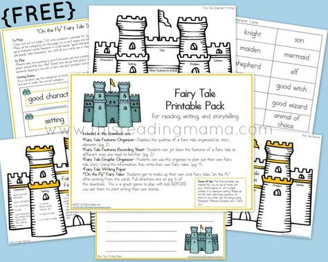 FREE Fairy Tale Printable Pack {for Reading, Writing, and Storytelling} | This Reading Mama Treasure Poster, Traditional Literature, Fairy Tale Writing, Fairy Tale Activities, Fairy Tales Unit, Fractured Fairy Tales, Fairy Tale Theme, Traditional Tales, Library Lessons