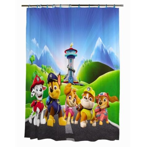 Paw Patrol Tower, Kids Bathroom Accessories, Vinyl Liners, Paw Patrol Nickelodeon, Shower Curtain Decor, Family Bathroom, Girly Accessories, Shower Curtain Rings, Kids Bath