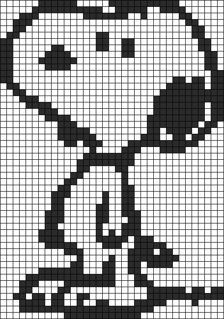 Alpha pattern #171672 | BraceletBook Snoopy Knitting Pattern, Snoopy Alpha Pattern, Snoopy Pattern, Art Pixel, Peanuts Cartoon, Craft Stuff, Alpha Pattern, Alpha Patterns, Cartoon Dog