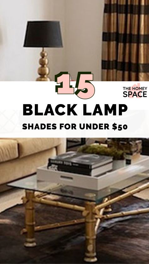 15 Black Lamp Shades For Under $50. The color black is suitable for any age and gender. It is the perfect color palette for everyone. Black Lamp Shades, Decorate Lampshade, Lampshade Makeover, Black Lamp, Black Lampshade, Contemporary Lamps, Black Shade, Black Lamps, Lamp Shades