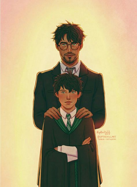 "Albus Severus, you were named for two headmasters of Hogwarts. One of them was a Slytherin and he was probably the [biggest fuckwad] I ever knew." Scorpius And Rose, Albus Severus Potter, Albus Severus, Harry Potter Next Generation, Art Harry Potter, Images Harry Potter, Harry Potter Artwork, Harry Potter Drawings, Harry James