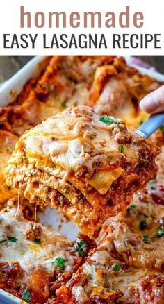 This easy no boil lasagna recipe uses two meats and three cheeses for amazing flavor. Your favorite jarred spaghetti sauce keeps it simple! Lasagna With Turkey Meat, Lasagna Recipe With Ricotta Ground Turkey, Lasagna Uncooked Noodles, Lasagna Recipe Turkey Meat, Half Lasagna Recipe, Turkey Meat Lasagna Recipe, Easy Lagsana Recipe Ricotta, Easy Quick Lasagna Recipe, Meaty Lasagna Recipe Easy