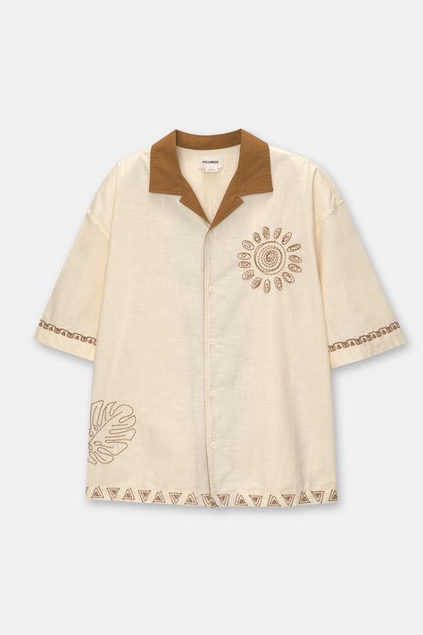 Embroidery Shirt Men, Stylish Men Wear, Stylish Shirts Men, Embroidery Clothing, Clothes Embroidery Diy, Tropical Fashion, Mens Fashion Wear, Embroidery Shirt, Teen Boy Outfits