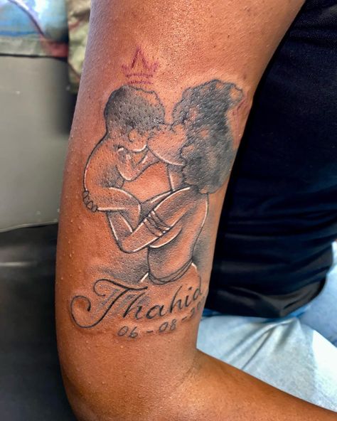 Mother And Son Tattoo Ideas Black Women, Black Mother And Son Tattoo Ideas, My Daughter Tattoo Ideas, Black Mom And Son Tattoo Ideas, Mommy Son Tattoo Ideas, Tattoos For Baby Boy Mother Son, My Sons Keeper Tattoo, First Son Tattoo Ideas Mom, Tattoo For Mother And Son