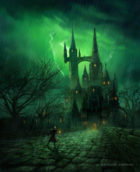 ArtStation - Evil Fortress, angelina andreas Evil Fortress, Villain Disney, Environment Reference, Evil Disney, Haunted Castle, Mystical Places, Gothic Fantasy Art, Iphone Wallpaper Sky, Slytherin Aesthetic