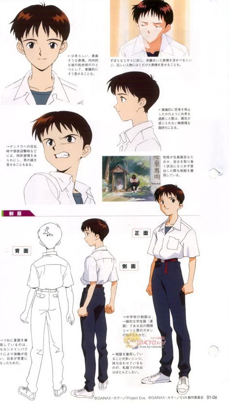 Shinji Cosplay, Shinji Evangelion, Neon Genesis Evangelion Art, Evangelion Shinji, Shinji Ikari, Design Sheet, Evangelion Art, Neon Evangelion, Character Sheets