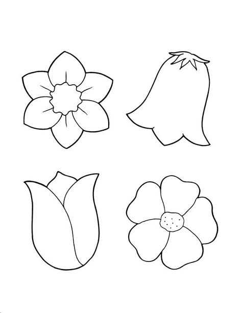 Spring Flower Coloring Pages | Flowers Coloring Sheet Flower Coloring Sheets, Flower Petal Template, Simple Flower Drawing, Flowers Coloring, Simple Flower Design, Cartoon Coloring, Flower Shapes, Spring Coloring Pages, Pola Sulam